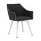 Sydney Swivel, Home Office Accent Chair With Arms In White Metal Legs / Patterned Dark Gray Faux Leather - White, Dark Grey